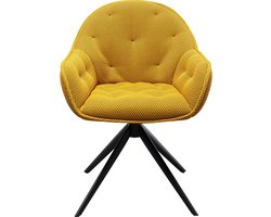 Draaistoel met armleuningen Carlito Mesh geel Kare Design