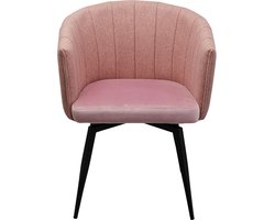 Draaistoel met armleuningen Merida roze Kare Design