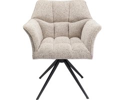Draaistoel met armleuningen Thinktank creme Kare Design