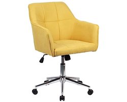 Draaistoel met stof bekleding, in hoogte verstelbaar, geel