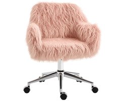 Draaistoel voor Meisjes met In hoogte Verstelbare Zitting - Roze en Zilver