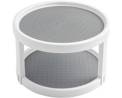Draaitafel Kast Organizer - Draaibare Kruidenhouder - Keuken Opbergen - 360 Graden Draaibaar - 13x15x14 cm - Grijs