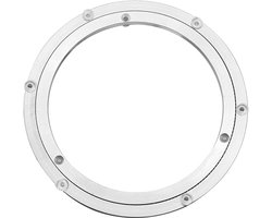 Draaitafel van aluminiumlegering - Draaitafel Draaibaar - Draaibaar kogellager - Draaibare lagerplaat - 35 cm - Max.90kg - Geluidsarme - Eenvoudig te installeren - Met antislip rubberen voeten - Zilver
