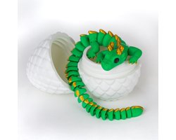 Draak in Ei - Flexibele Draak Decoratie - Dragon Egg Beeld - 3D Geprinte Draak