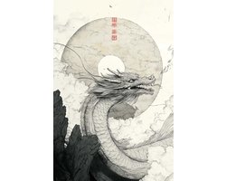 Draak Poster - Fantasie Posters - Vintage - Wanddecoratie Woonkamer - 180 gram papier - L5883MT - Formaat 70 x 100cm
