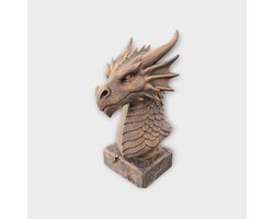 Dragon dierenbeeld - Buste van dierenkop 20cm | Realistisch & Decoratief Beeldje voor Thuis of Kantoor