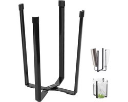 Drainer voor Flessen - Vaatdrager - Opvouwbare Bestekhouder - Keukenhouder voor Flessen - Metalen Vaatrek - Flessenstandaard voor het Afvoeren van Wijnglazen