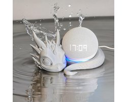 Draken Speaker Houder - Smart Speaker Accessoire - Bureau Decoratie - 3D Geprint Ontwerp - 20.5 cm Lengte - Transparant