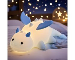 Drakennachtlampje, schattige babydraakcadeautjes, zachte siliconenlamp met 3 niveaus warm licht en RGB-verandering, draagbare kawaii-bedlamp voor borstvoeding, baby, peuter, jongens en meisjes