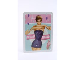 Drama Queen - Metalen Wandbord - In reliëf - 15cm x 20cm