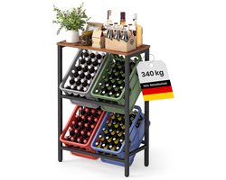 Drankkrattenrek – 2 niveaus – Voor 4 kratten