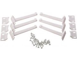Dream Baby Veiligheidshaakjes Keukenkastjes - Kinderbeveiliging voor Kasten - Kastslot - Kast Beveiliging Baby - Eenvoudig te Monteren - 6 Stuks - Wit