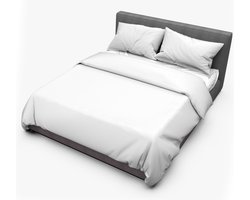 Dream Sheets Monaco - Dekbedovertrek 200 x 200/250 - Biologisch Katoen Satijn - Tweepersoons - Nederlands Fabricaat - Pure White - Wit