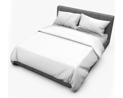 Dream Sheets New York - Dekbedovertrek 200 x 200/250 - Biologisch Katoen Satijn - Tweepersoons - Nederlands Fabricaat - Wall Street - Wit