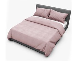 Dream Sheets Stockholm - Dekbedovertrek 140 x 200/250 - Biologisch Katoen Satijn - 1 persoons - Nederlands Fabricaat - Eenpersoons - Soft Pink - Roze