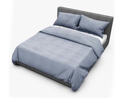 Dream Sheets Stockholm - Dekbedovertrek 240 x 220/250 - Biologisch Katoen Satijn - Tweepersoons - Lits jumeaux - Nederlands Fabricaat - Sky Blue - Blauw