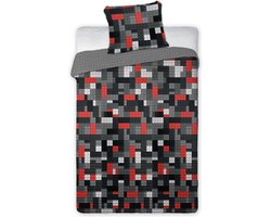 DREAMEE Dekbedovertrek Lego stenen dark - 140 x 200 cm