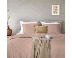 Dreamers Den gewassen Katoensatijn 300 TC Pastel Brique - 200x200/220cm (260cm lengte)