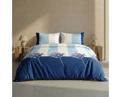 Dreamers Den Marjolijn Dekbedovertrek 140x200/220 – Percale Katoen – Bloemendessin – Extra Lang (240 cm) – Dubbelzijdige Kussenslopen