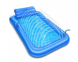 DreamGoods Tanning Bed met Sproeier – Opblaasbare Tanning Pool – Luchtbed Zembad – Water Ligbed - Water Aansluiting en Bekerhouder – 200 x 124 cm