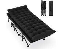 DreamGoods Veldbed met Matras - Opvouwbaar Campingbed - Inklapbaar Logeerbed Volwassenen - 190x80 cm - Duty Stretcher - Kamperen - Veldbed 2 personen - Veldbed XXL