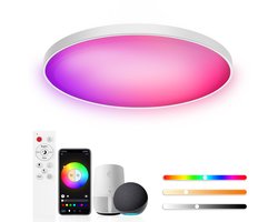Dreamhigh® LED Plafondlamp - Rond 2700K-6500K - APP-bediening - Afstandsbediening -Dimbaar - Compatibel met Alexa - voor Slaapkamer - Woonkamer - Kinderkamer