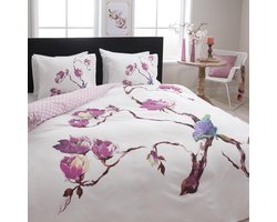 Dreamhouse Bedding Flanel Magnolia - Dekbedovertrek - Eenpersoons - 140x200/220 + 1 kussensloop 60x70 - Wit