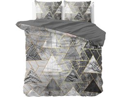 Dreamhouse Bedding Luxury Triangle - Dekbedovertrekset - Lits-Jumeaux - 240x200/220 + 2 kussenslopen 60x70 - Grijs