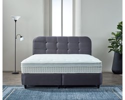 Dreamhouse® Rondo Boxspring met Opbergruimte – Bed - 180 x 200 cm - Velvet Antraciet - Complete boxspring