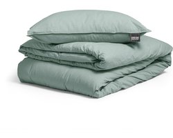 Dreamhouse Stone Washed Dekbedovertrek - 140x200/220 + 1 kussensloop 60x70 - Groen - Eenpersoons