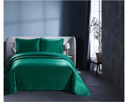 Dreamhouse Velvet Classico - Bedsprei - 180x250 + 1 kussensloop 60x70 - Groen