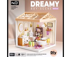 Dreamy mini house Badkamer Bathroom met ledlamp DIY Modelbouw Knutselen