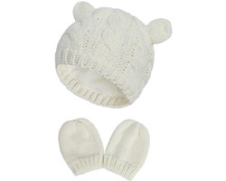 DRESHOW Baby Wintermuts en Wanten Set Gebreide Warme Beanie Muts Handschoenen voor Meisjes Jongens