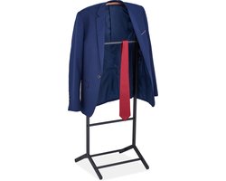 dressboy - 118 x 47 x 40 cm - mdf - staal - tot 8 kg - slaapkamer - zwart-bruin