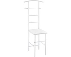 Dressboy kledingrek stoel 107x45x45 cm metaal en MDF wit