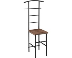 Dressboy kledingrek stoel 107x45x45 cm walnootkleurig