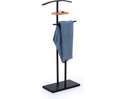 Dressboy Kledingstandaard Kledingbutler – Zwart – Bamboe en metaal – H115 cm