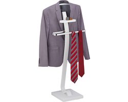 dressboy met bakje - modern - 112 x 46 x 32 cm - mdf - slaapkamer - wit-zilver