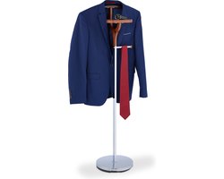 dressboy - met stropdashouder - 120 x 45 x 28 cm - staal - mdf - slaapkamer