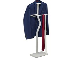 dressboy modern - 107 x 48 x 20 cm - metaal - houtlook - slaapkamer - wit