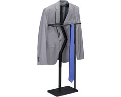dressboy modern - 107 x 48 x 20 cm - metaal - houtlook - tot 8 kg - zwart