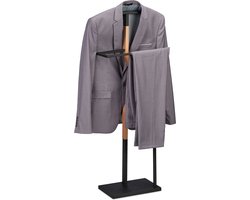 dressboy modern - 107 x 48 x 20 cm - staal - houtlook - slaapkamer - zwart-natuur