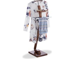 dressboy modern - notenhout look - staal - 112 x 46,5 x 33 cm - slaapkamer