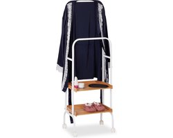 dressboy op wielen - 2 planken - 129 x 42 x 32 cm - slaapkamer - verrijdbaar