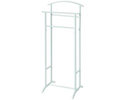 Dressboy – Wit gepoedercoat staal – Moderne kledingstandaard – 48 cm breed, 36 cm diep, 107 cm hoog