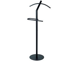 Dressboy – Zwart gepoedercoat metaal – Kledingstandaard met stevige basis – 47 cm breed, 30 cm diep, 111 cm hoog