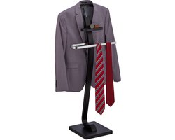 dressboy zwart - met bakje - voor broeken - 112 x 46 x 32 cm - slaapkamer