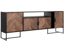Dresser Criss Cross No.3, 4 doors, open rack,75x200x40 cm, mixed wood