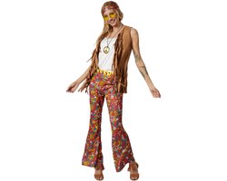 dressforfun - dameskostuum hippie vest en broek - L - Verkleedkleding carnaval - Halloween - Verkleden - Feestkleding - Carnavalskleding - Feest - Partykleding
