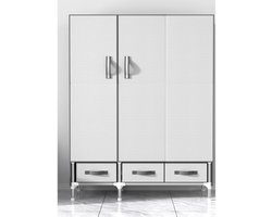 Dressing Kasten - Kledingkast - Kledingkasten Slaapkamer - Organizer - Grijsachtig Wit